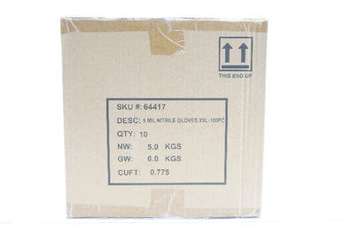 Hardy 64417 Vinil Disposable Gloves 5 MIL Thickness XXL- Case of 10 boxes of 100